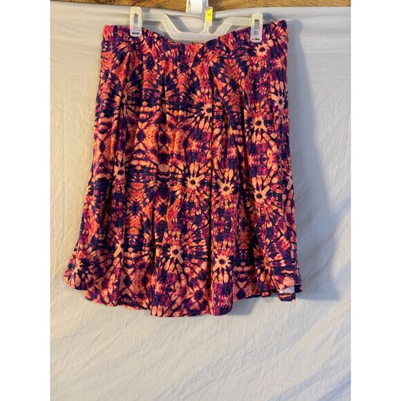 Madison Lularoe Skirt Pleated Tie Dye Elastic Waist Womens Plus Size 2XL Fun - Picture 1 of 2